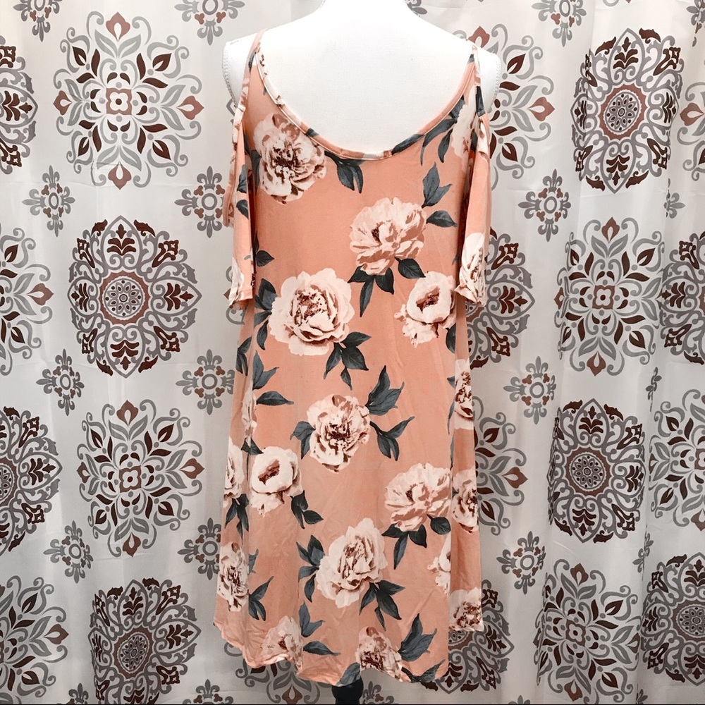 •ELDRIDGE• NWT Floral Cold Shoulder Swing Dress - Picture 2 of 8